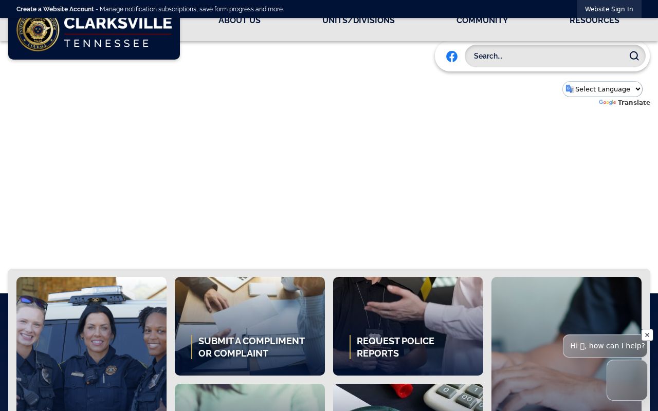 Clarksville Police Department for Clarksville warrant records